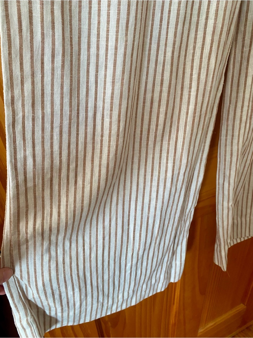 Saltwater Luxe NWT Almond Stripe Wide Leg Drawstring Pants Linen Blend M - Picture 5 of 16